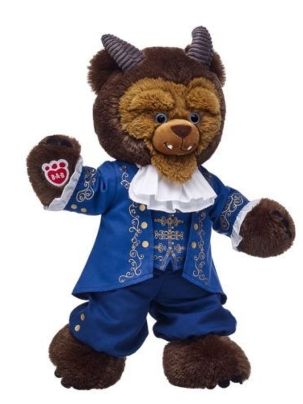 Build-A-Bear Brown Plush Beauty And The Beast in Blue Prince Outfit